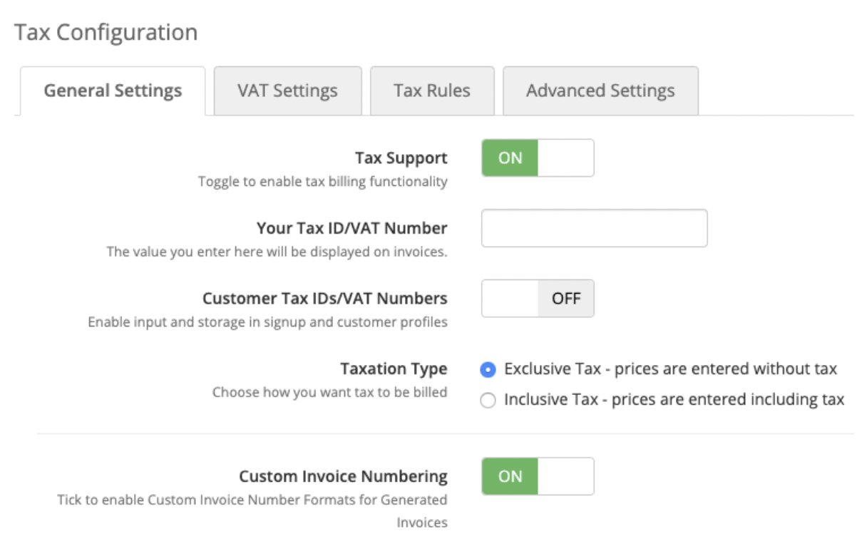 Tax Configuration