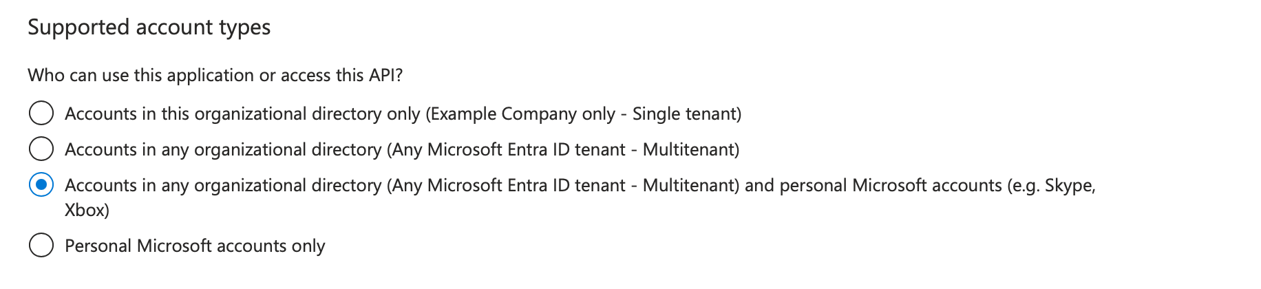 Supported Account Types